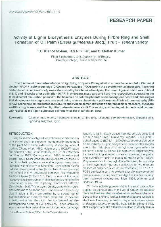 (PDF) Activity of lignin biosynthesis enzymes during fibre ring and ...