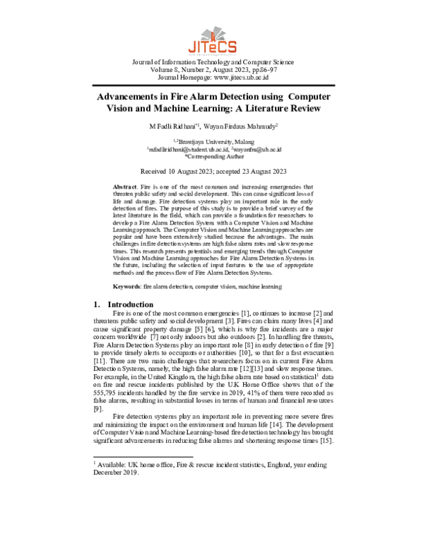 (PDF) Advancements in Fire Alarm Detection using Computer Vision and ...