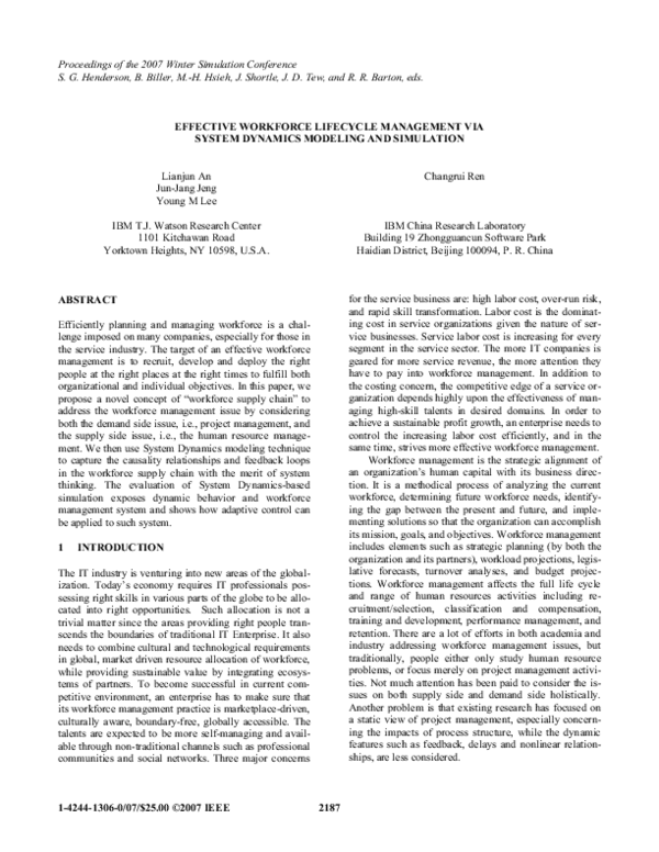 (PDF) Effective workforce lifecycle management via system dynamics ...