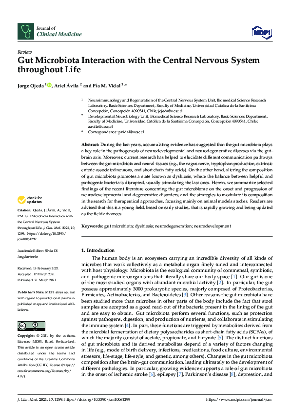 (PDF) Gut Microbiota Interaction with the Central Nervous System ...