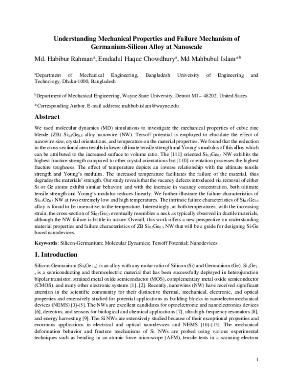 (PDF) Understanding mechanical properties and failure mechanism of ...