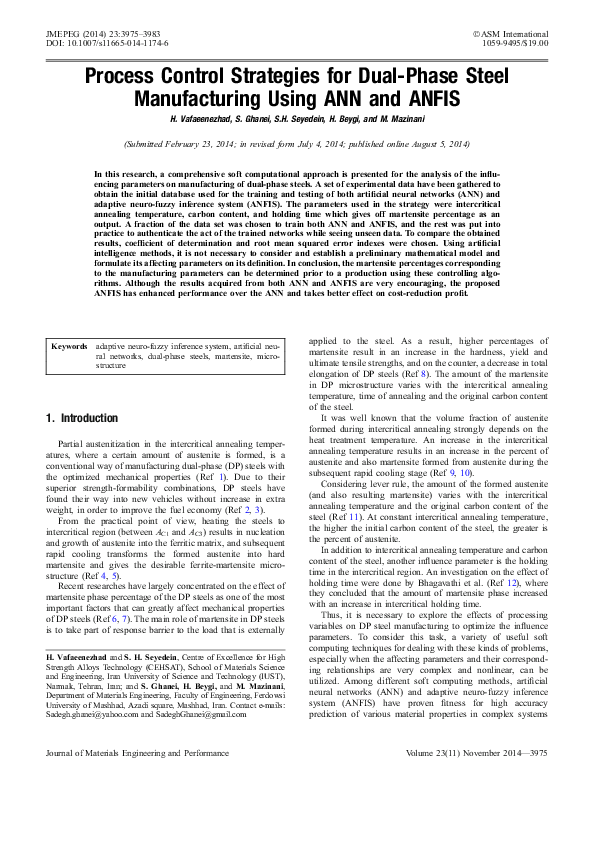 (PDF) Process Control Strategies for Dual-Phase Steel Manufacturing ...