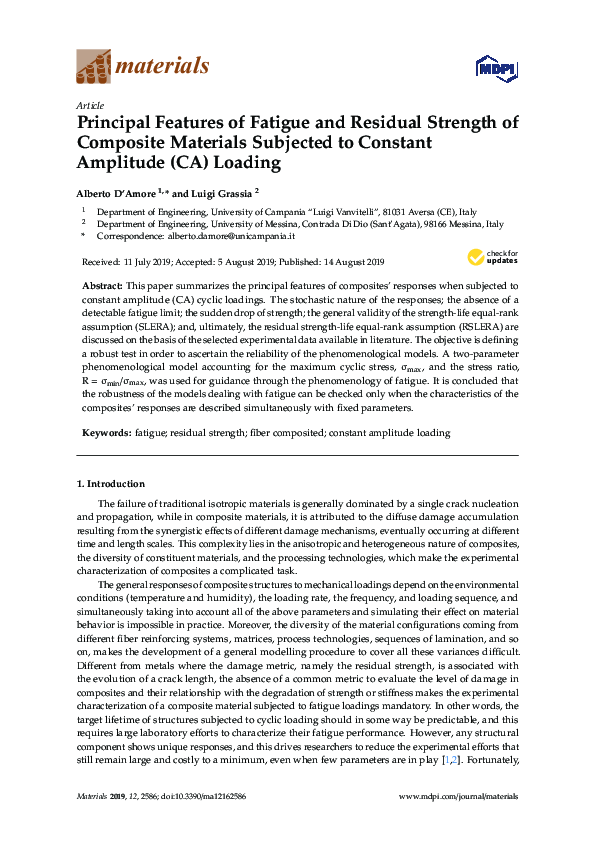(PDF) Principal Features of Fatigue and Residual Strength of Composite ...