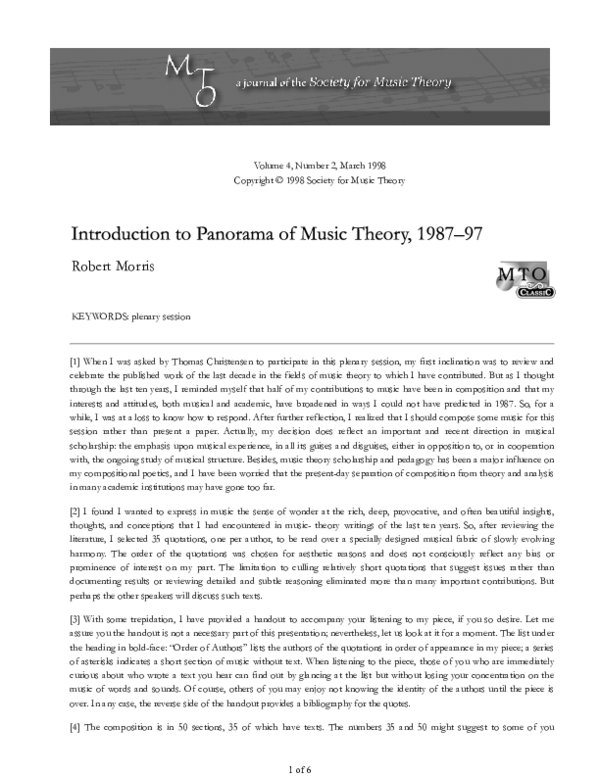 PDF) Musical Composition as a Response to Music Theory Insights