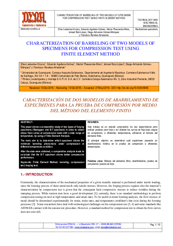 (PDF) Comparison of Barreling Effect in Compression Tests of Two Kinds ...