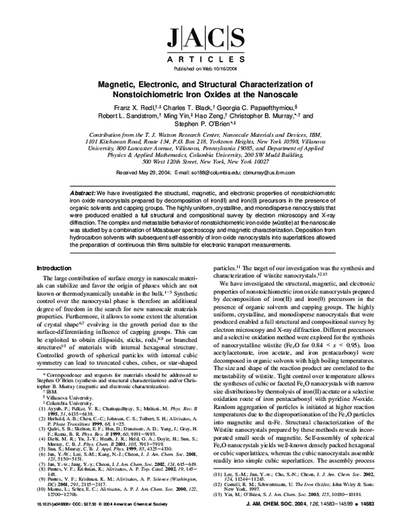 (PDF) Magnetic, Electronic, and Structural Characterization of ...