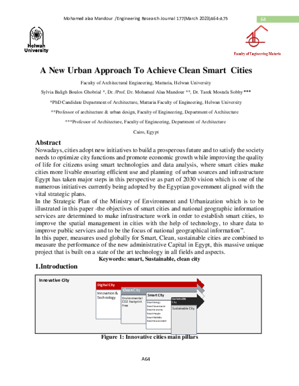 (PDF) A New Urban Approach To Achieve Clean Smart Cities