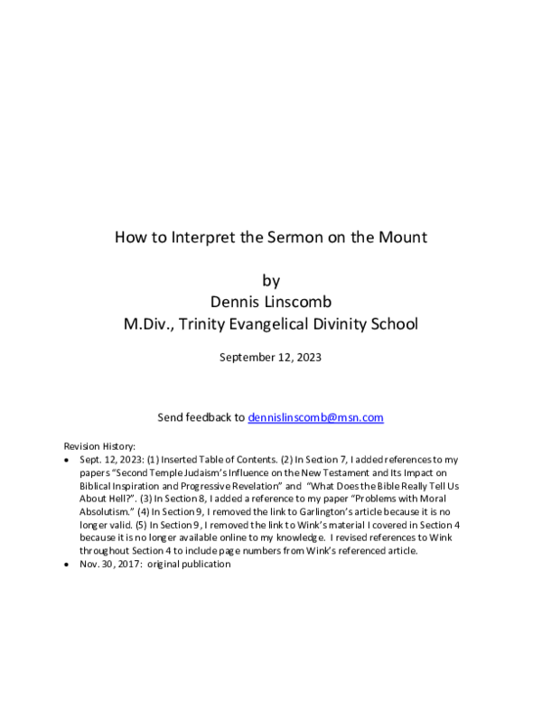 How to Interpret the Sermon on the Mount