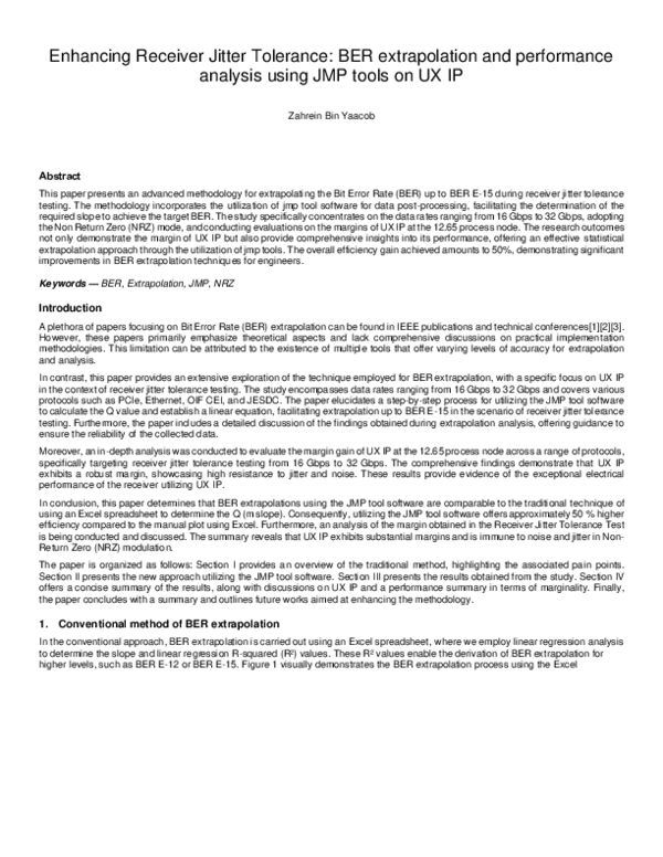 (PDF) Enhancing Receiver Jitter Tolerance: BER extrapolation and ...