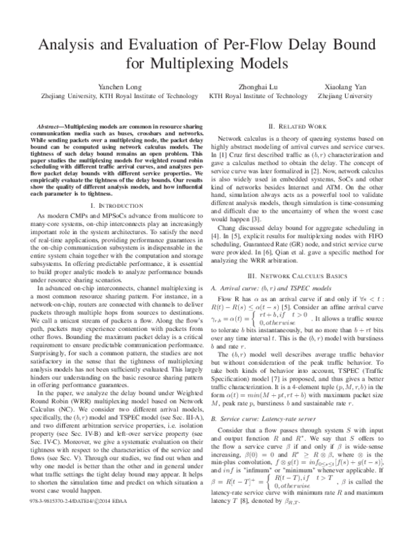 (PDF) Analysis and evaluation of per-flow delay bound for multiplexing ...