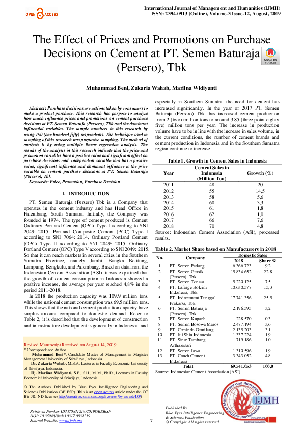 (PDF) The Effect of Prices and Promotions on Purchase Decisions on ...