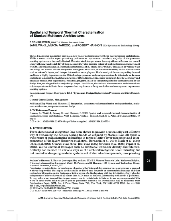 (PDF) Spatial and temporal thermal characterization of stacked ...