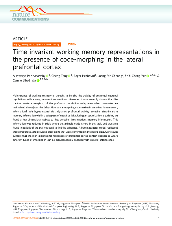 (PDF) Time-Invariant Working Memory Representations in the Presence of ...