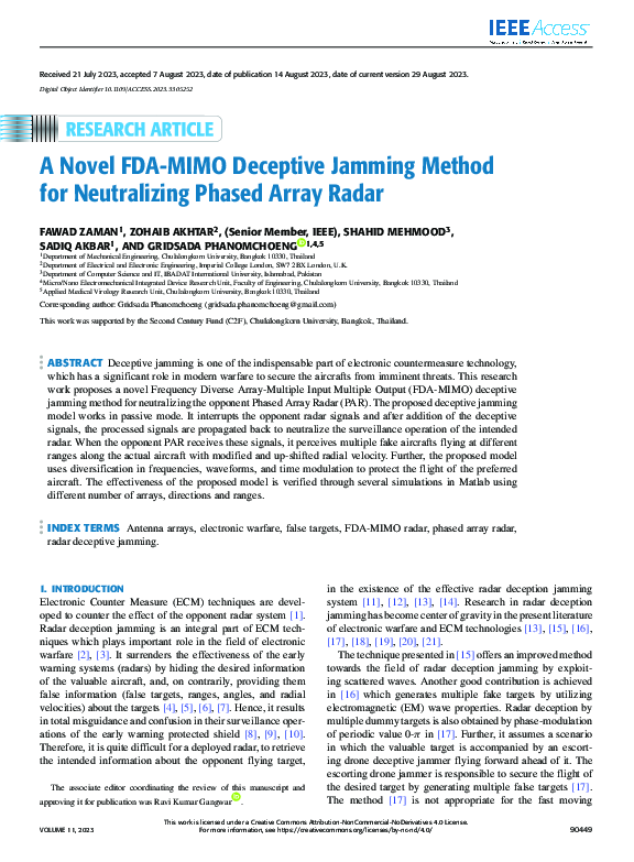 (PDF) A Novel FDA-MIMO Deceptive Jamming Method for Neutralizing Phased ...