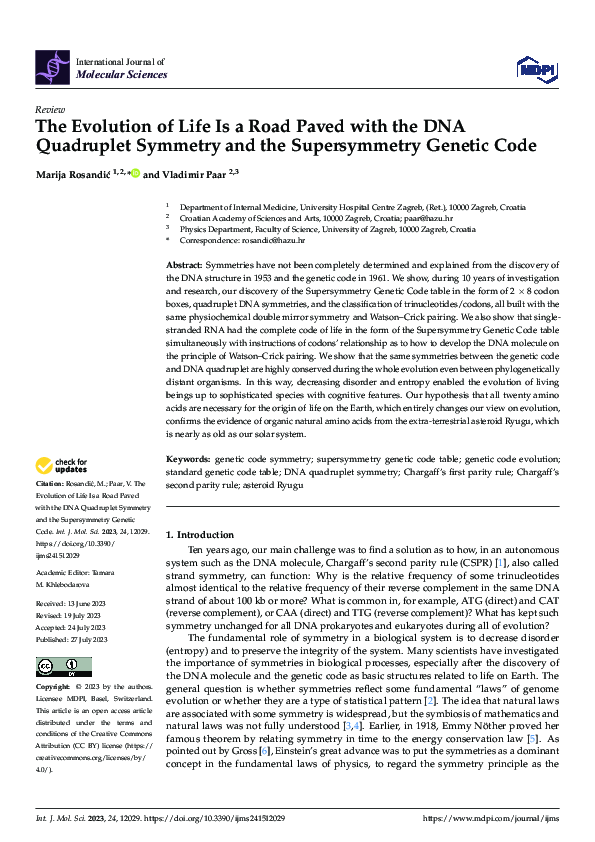 (PDF) The Evolution of Life Is a Road Paved with the DNA Quadruplet ...