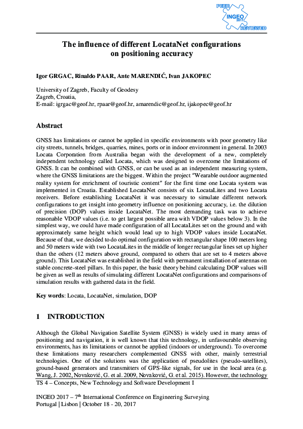 (PDF) The influence of different LocataNet configurations on ...