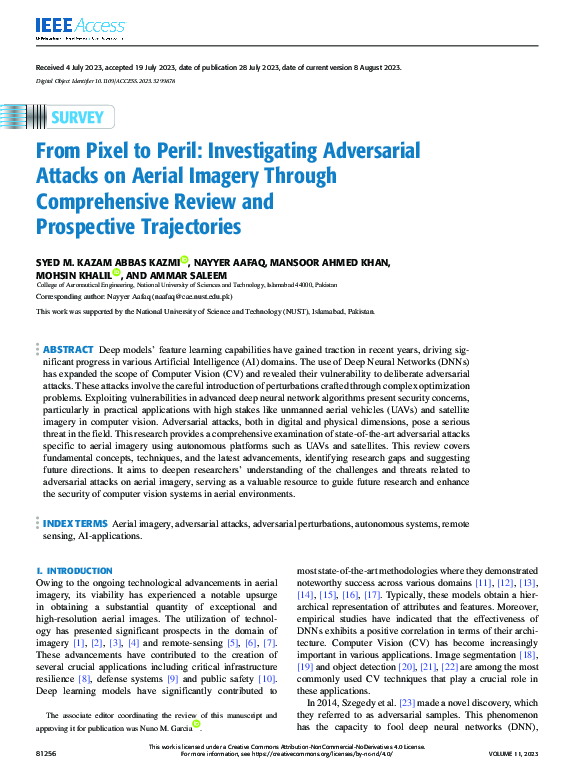 (PDF) From Pixel to Peril: Investigating Adversarial Attacks on Aerial ...