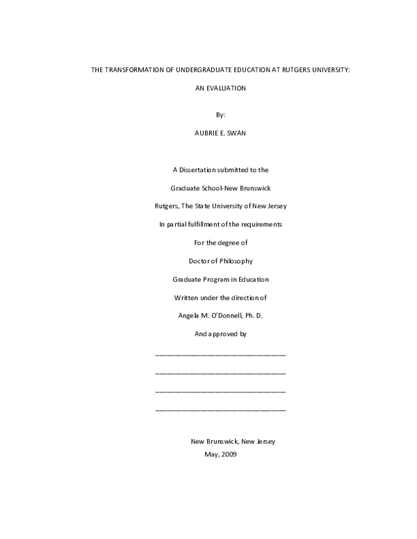 (PDF) The transformation of undergraduate education at Rutgers ...