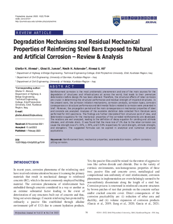 (PDF) Degradation Mechanisms and Residual Mechanical Properties of