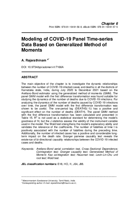 (PDF) Modeling of COVID-19 Panel Time-series Data Based on Generalized ...