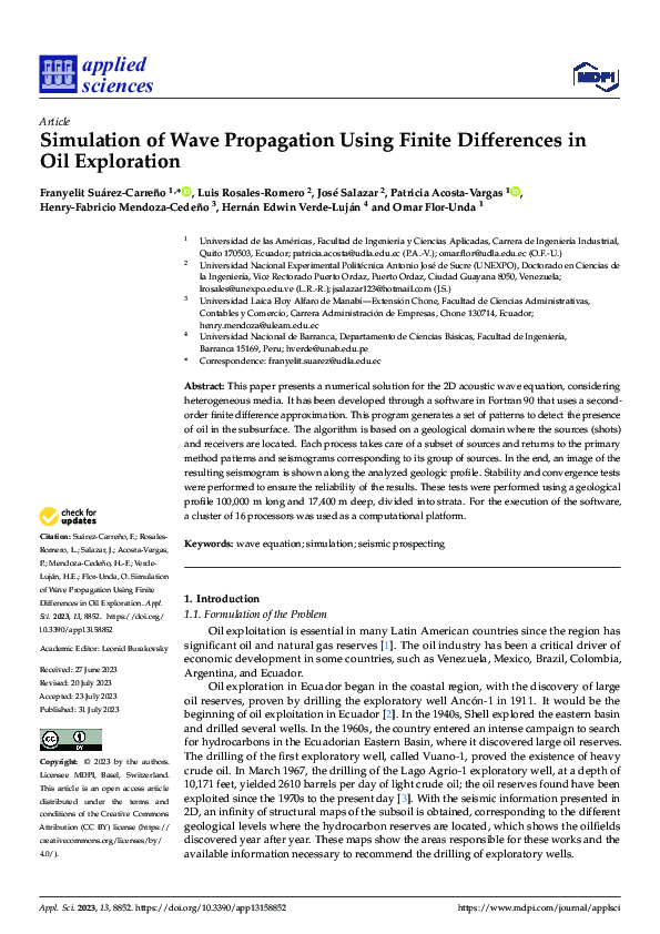 (PDF) Simulation of Wave Propagation Using Finite Differences in Oil ...