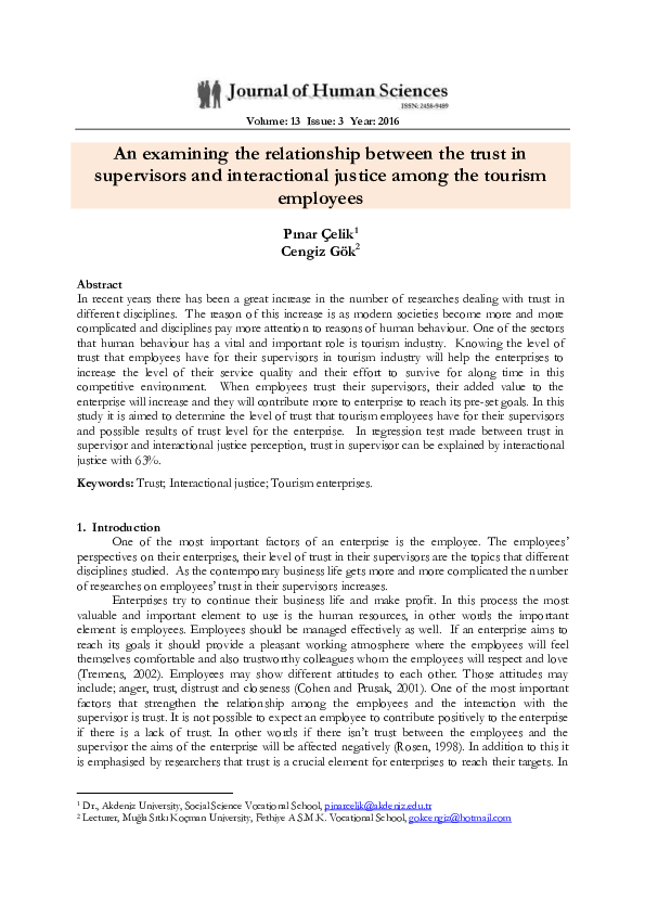 (PDF) An examining the relationship between the trust in supervisors ...