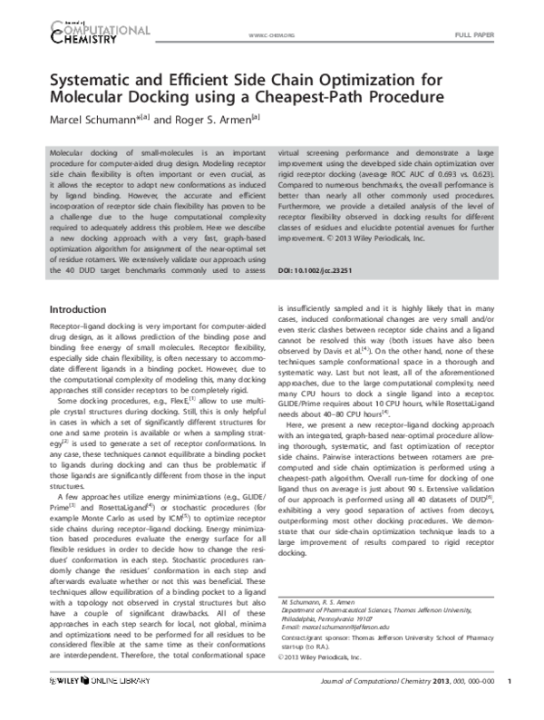 (PDF) Systematic and efficient side chain optimization for molecular ...