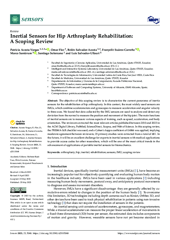 (PDF) Inertial Sensors for Hip Arthroplasty Rehabilitation: A Scoping ...