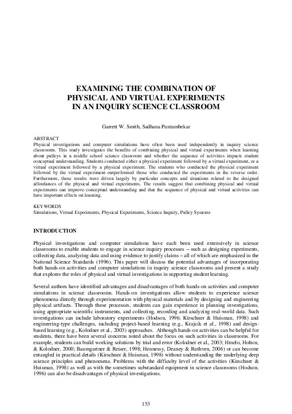 (PDF) Examining the combination of Physical and virtual experiments In ...
