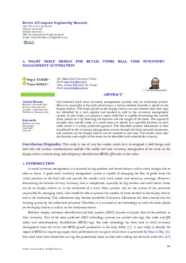 (PDF) A Smart Shelf Design for Retail Store Real Time Inventory ...