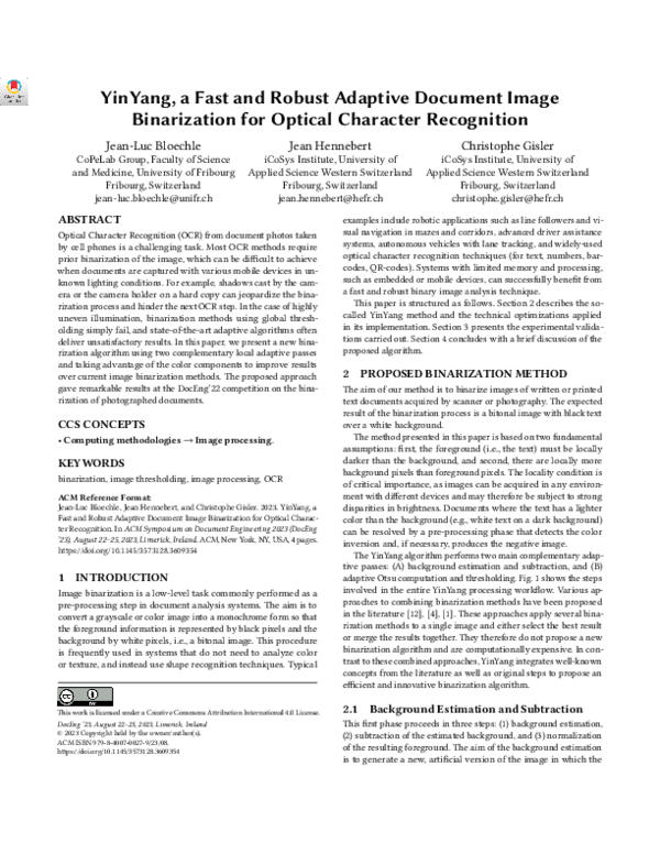 (PDF) YinYang, a Fast and Robust Adaptive Document Image Binarization ...