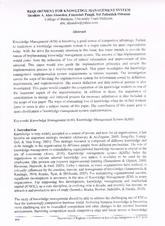 (PDF) Requirement for Knowledge Management System