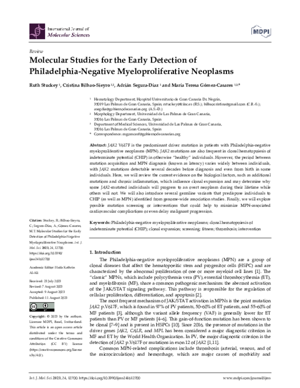 (PDF) Molecular Studies for the Early Detection of Philadelphia ...