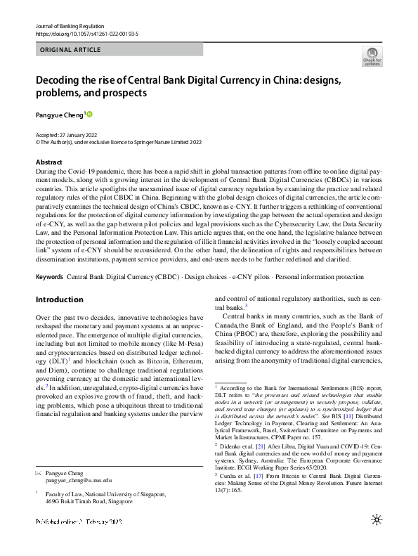 (PDF) Decoding the rise of Central Bank Digital Currency in China ...