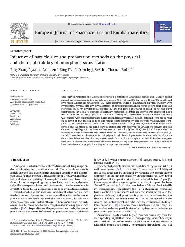 (PDF) Influence of particle size and preparation methods on the ...