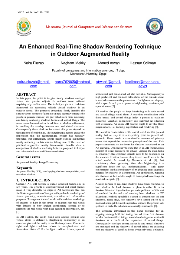 (PDF) An Enhanced Real-Time Shadow Rendering Technique in Outdoor ...