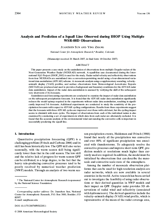 (PDF) Analysis and Prediction of a Squall Line Observed during IHOP ...