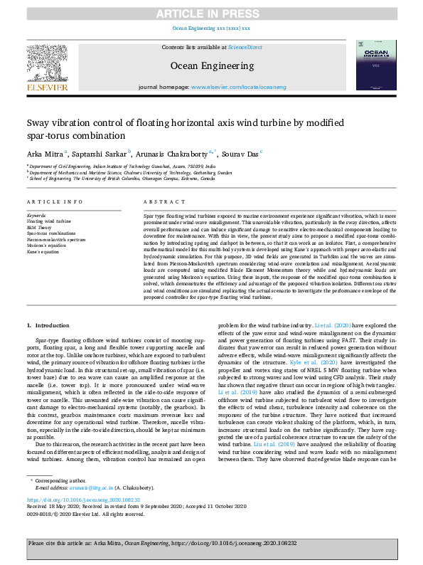 (PDF) Sway vibration control of floating horizontal axis wind turbine ...