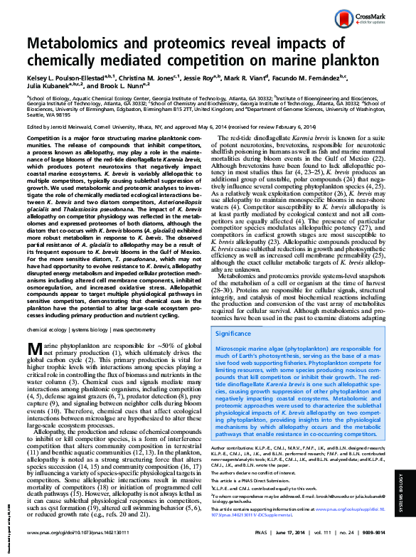 (PDF) Metabolomics and proteomics reveal impacts of chemically mediated ...
