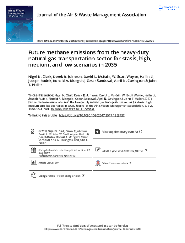 (PDF) Future methane emissions from the heavy-duty natural gas ...