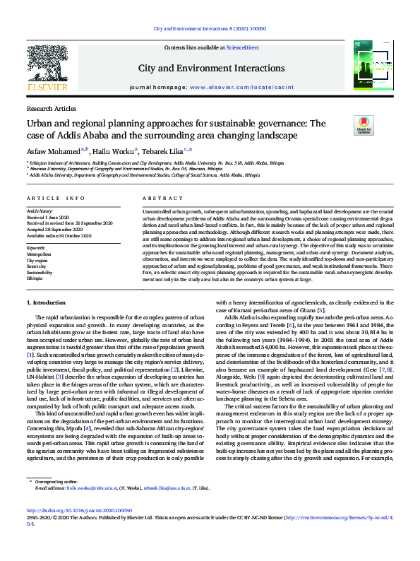 (PDF) Urban and regional planning approaches for sustainable governance ...