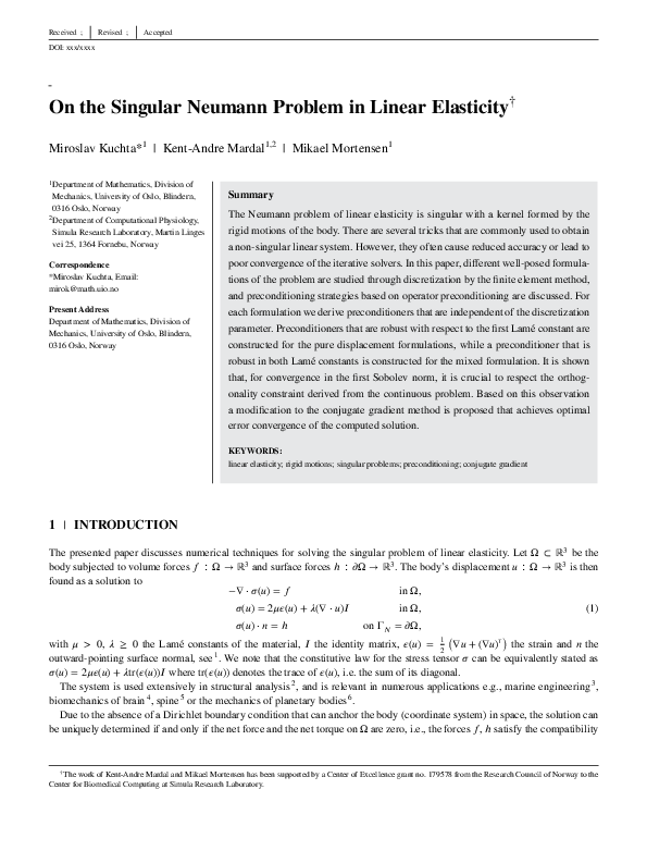 (PDF) On the singular Neumann problem in linear elasticity