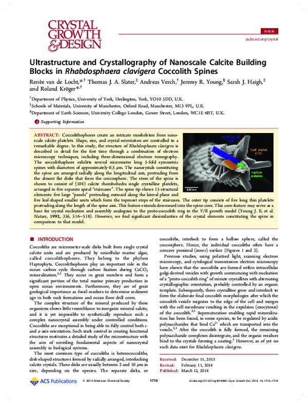 (PDF) Ultrastructure and Crystallography of Nanoscale Calcite Building ...