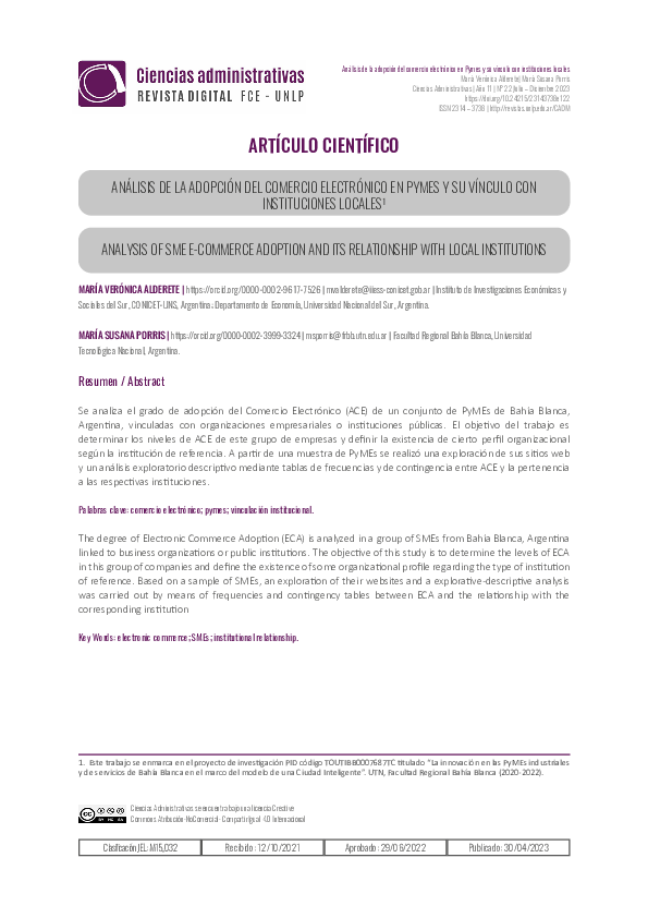 (PDF) Análisis de la adopción del comercio electrónico en Pymes y su ...