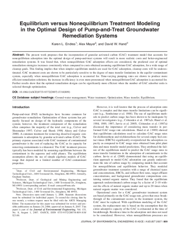 (PDF) Equilibrium versus Nonequilibrium Treatment Modeling in the ...
