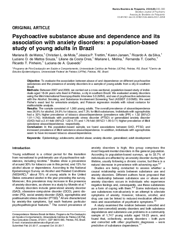 (PDF) Psychoactive Substance Abuse and Dependence as a Risk Factor in ...