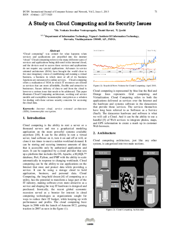 (PDF) A Study on Cloud Computing and its Security Issues