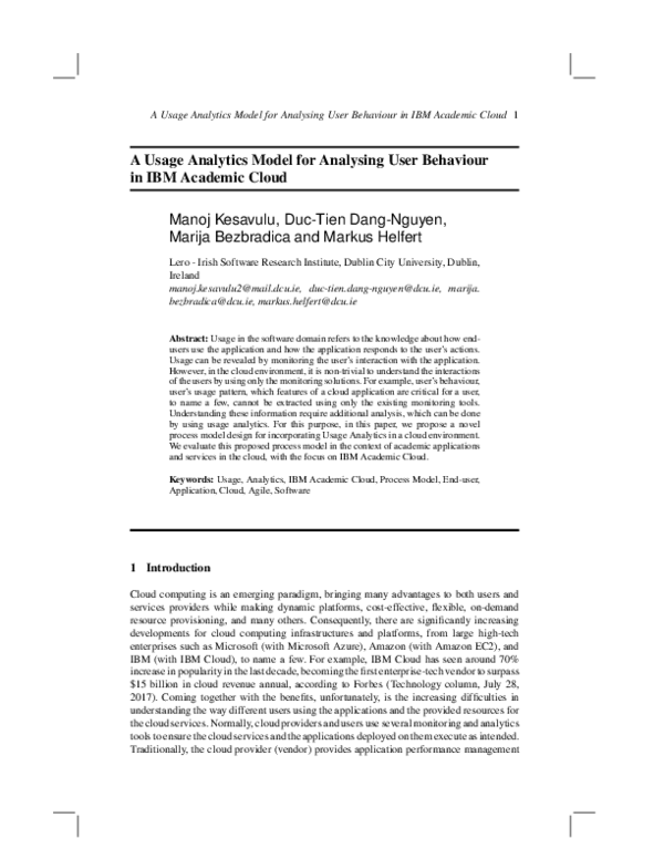 (PDF) A Usage Analytics Model for Analysing User Behaviour in IBM ...