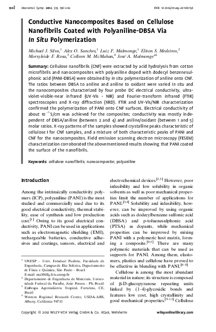 (PDF) Conductive Nanocomposites Based on Cellulose Nanofibrils Coated ...