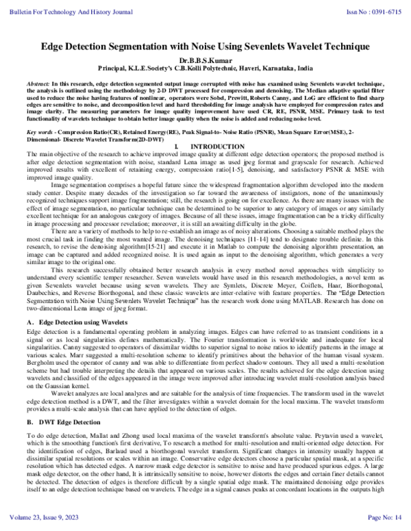 (PDF) Edge Detection Segmentation with Noise Using Sevenlets Wavelet ...